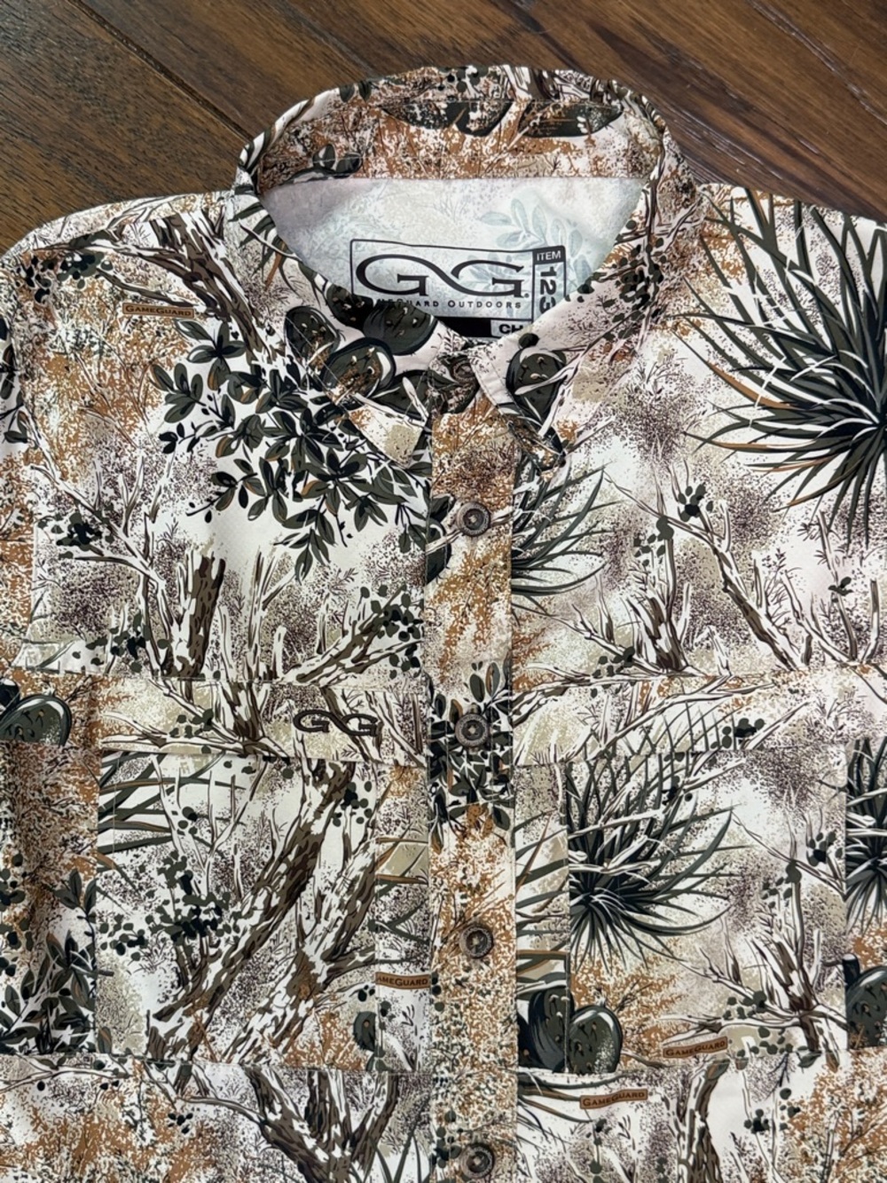 Gameguard Outdoors - Boys Short-Sleeve Button-Down Shirt - Camo - Size: S (6-7) - Picture 2 of 8